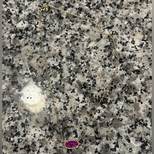 Fuchsia Druzy Kendra Scott Gold Elisa Necklace